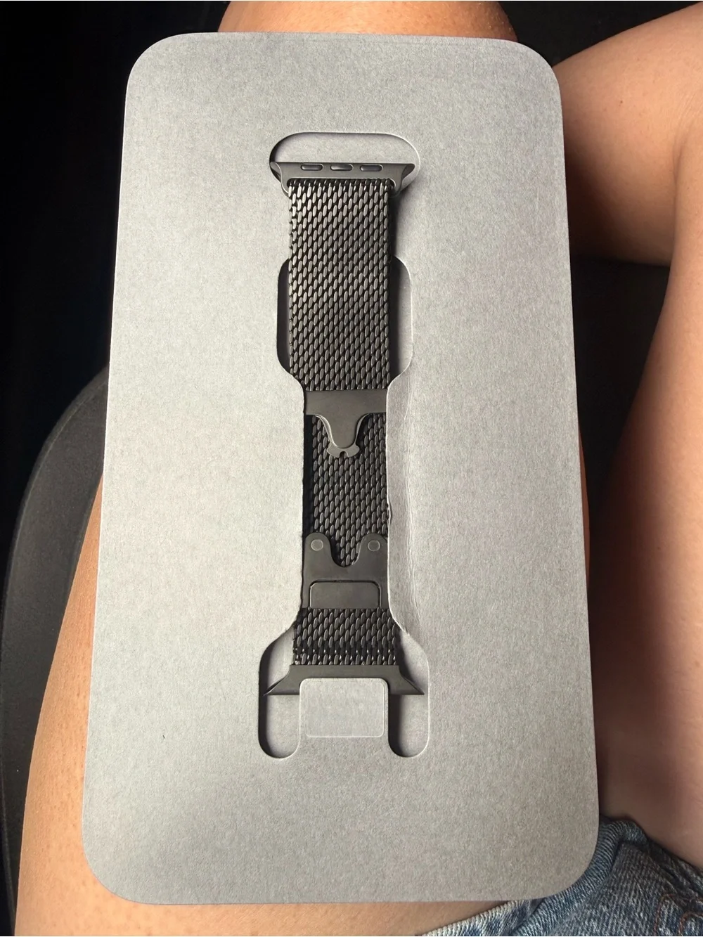 Apple Black Stainless Steel Milanese Loop Watch Band - Small